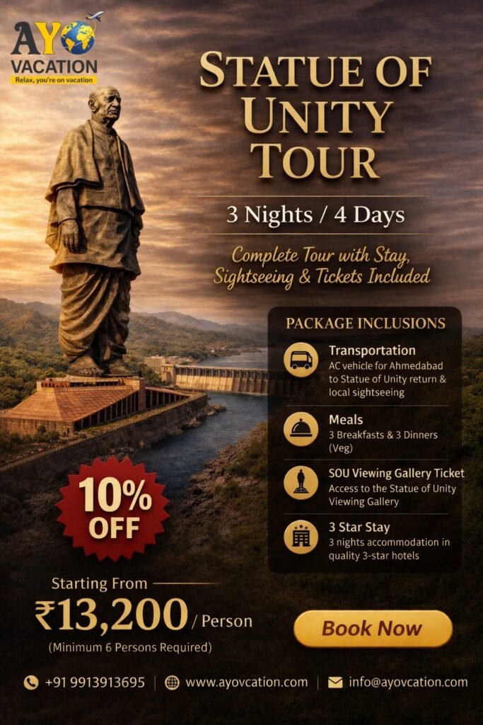 Statue of Unity Tour Package 3 Nights 4 Days