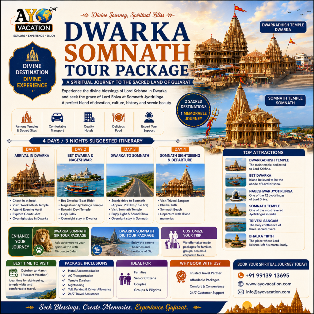 Read more about the article Complete Dwarka Somnath Tour Package Guide for First-Time Travelers 2026