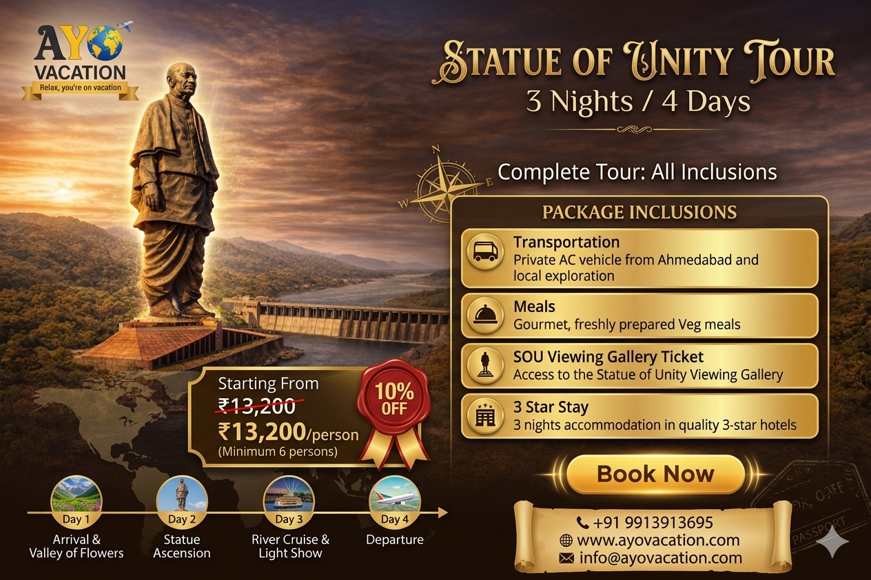 You are currently viewing Statue of Unity Tour Package (3 Nights / 4 Days) | Statue of Unity 3 night 4 days itinerary